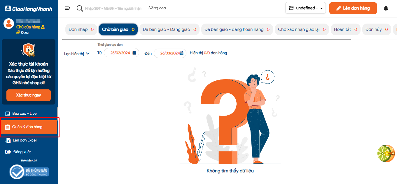 Theo dõi đơn hàng Giao Hàng Nhanh