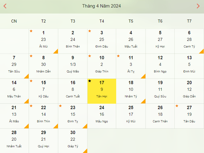 Ngày 17/4 là ngày gì?