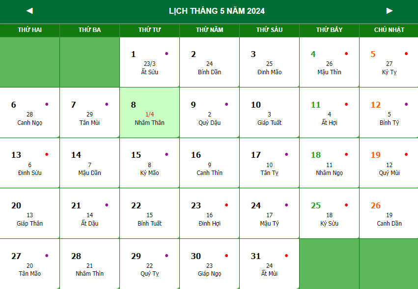 Tìm hiểu 8 tháng 5 năm 2024 là ngày gì