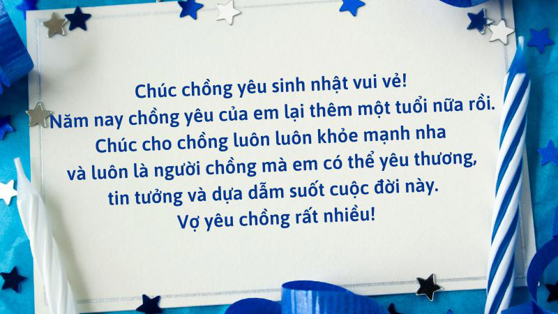 Thiệp sinh nhật cho chồng