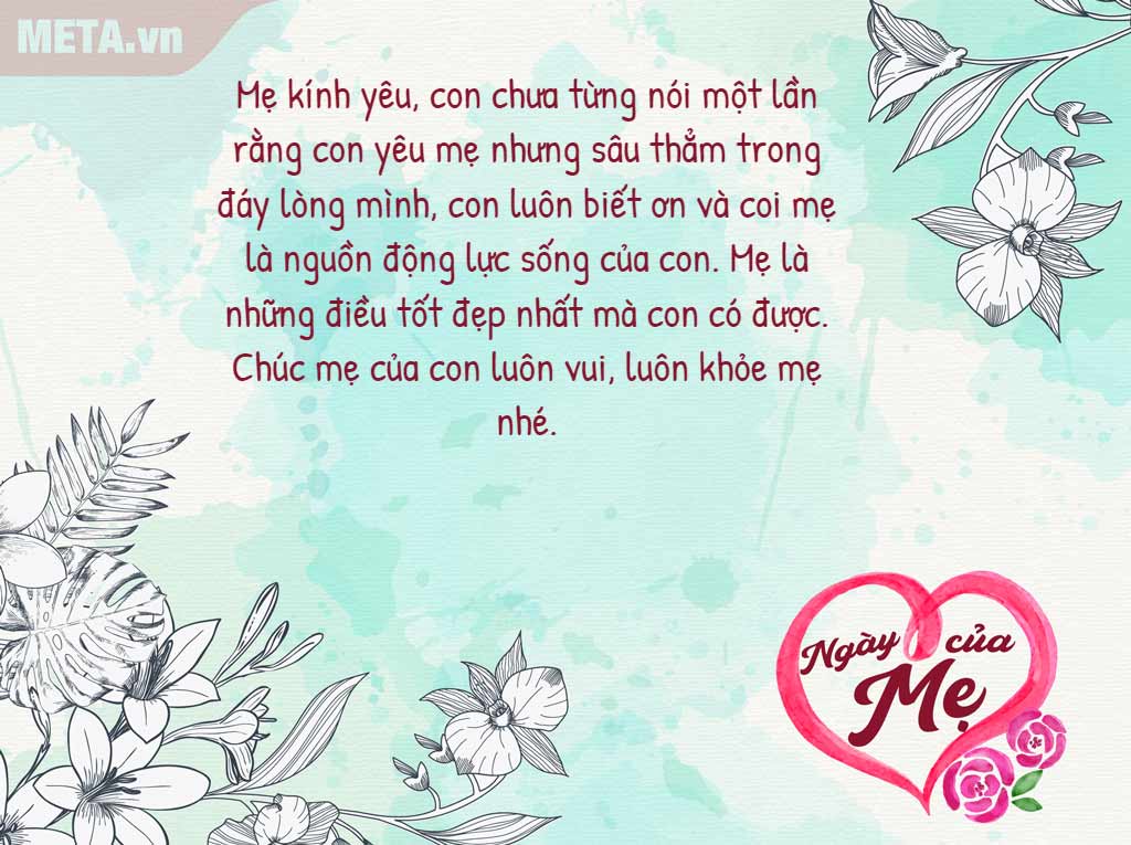 Thiệp chúc mừng ngày của mẹ đẹp nhất