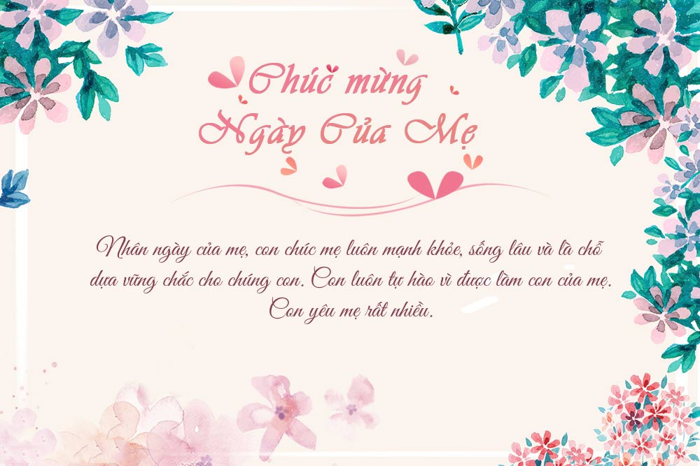 Mẫu thiệp chúc mừng Ngày của Mẹ