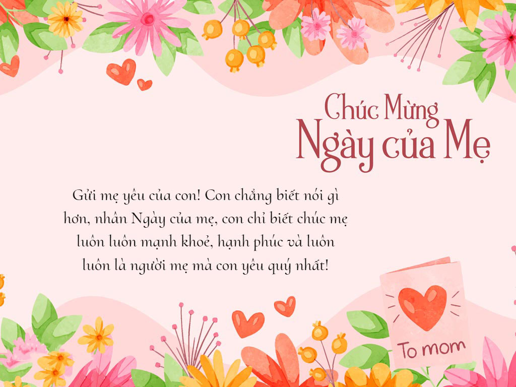 Mẫu thiệp chúc mừng Ngày của Mẹ