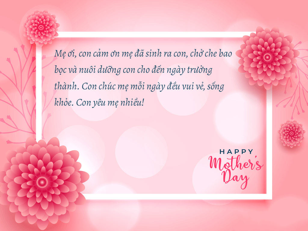 Mẫu thiệp chúc mừng Ngày của Mẹ