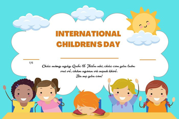 Thiệp chúc mừng ngày Quốc tế Thiếu nhi đẹp