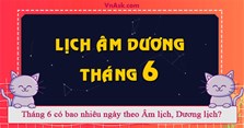 Tháng 6 năm 2024 có bao nhiêu ngày theo Âm lịch, Dương lịch?