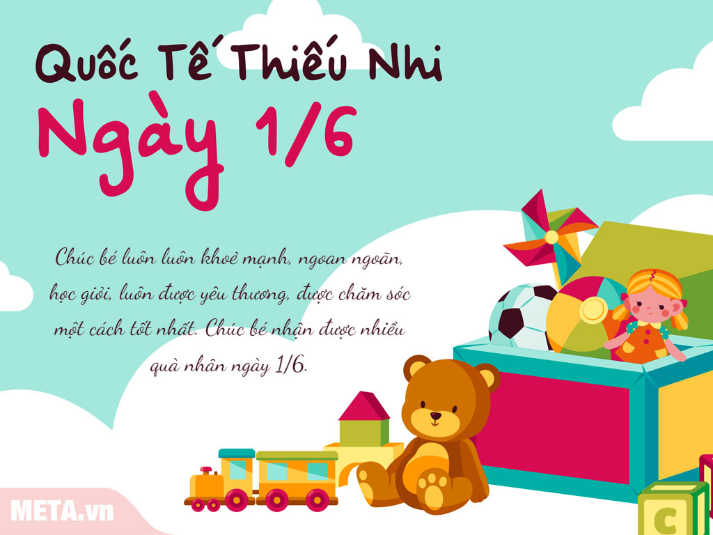 Thiệp chúc mừng ngày Quốc tế Thiếu nhi ngộ nghĩnh