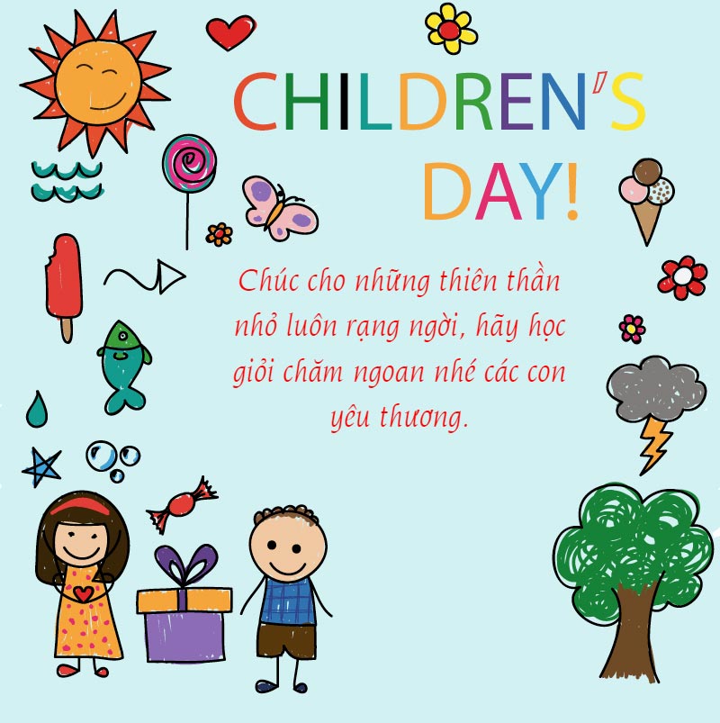 Thiệp chúc 1/6 đáng yêu