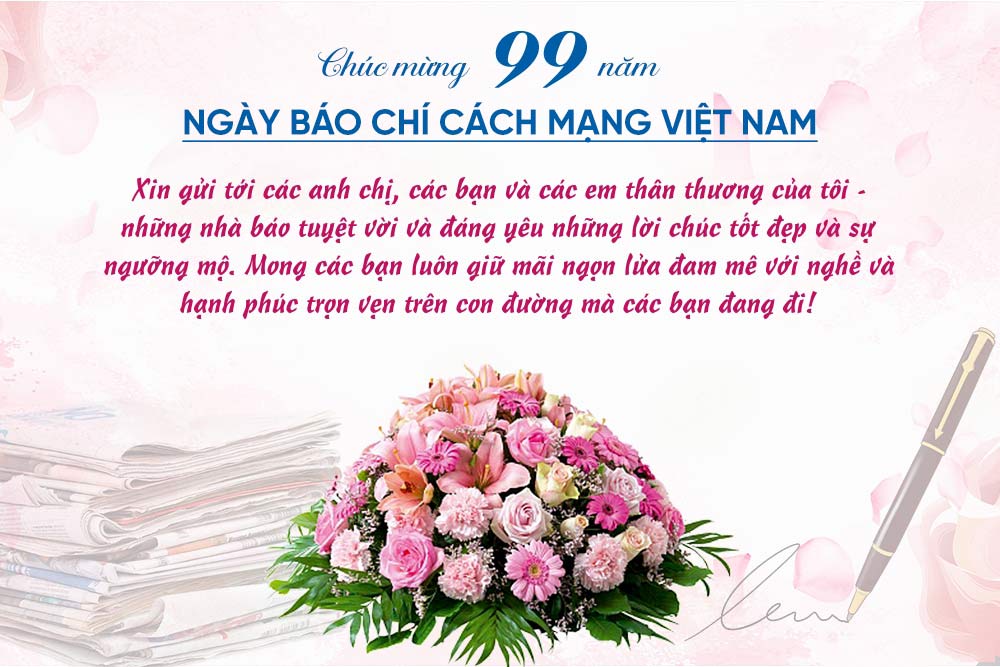 Thiệp chúc mừng ngày Báo chí Cách mạng Việt Nam