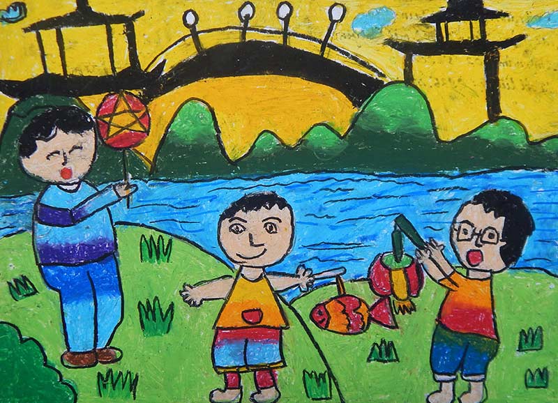 Tranh về ngày Tết Thiếu nhi