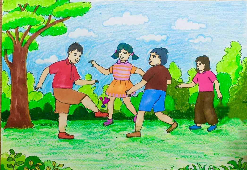 Tranh vẽ Tết Thiếu nhi cực đẹp