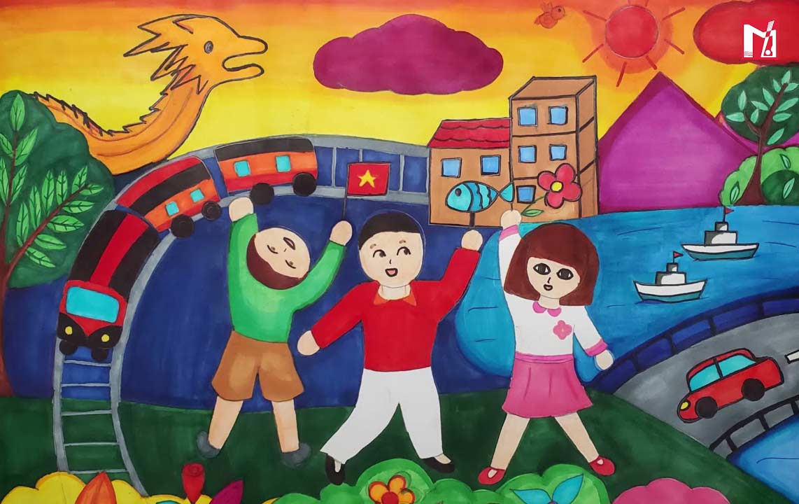 Tranh vẽ ngày Tết Thiếu nhi của bé