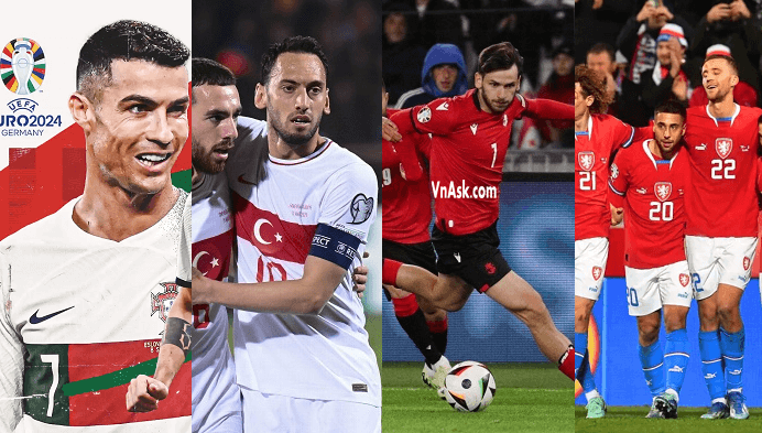 Bảng F EURO 2024 có 4 đội là Bồ Đào Nha, Cộng hòa Czech, Thổ Nhĩ Kỳ và Georgia