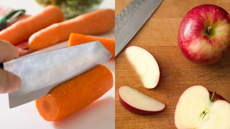 Sơ chế cà rốt táo