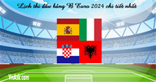 Lịch thi đấu chi tiết bảng B tại EURO 2024