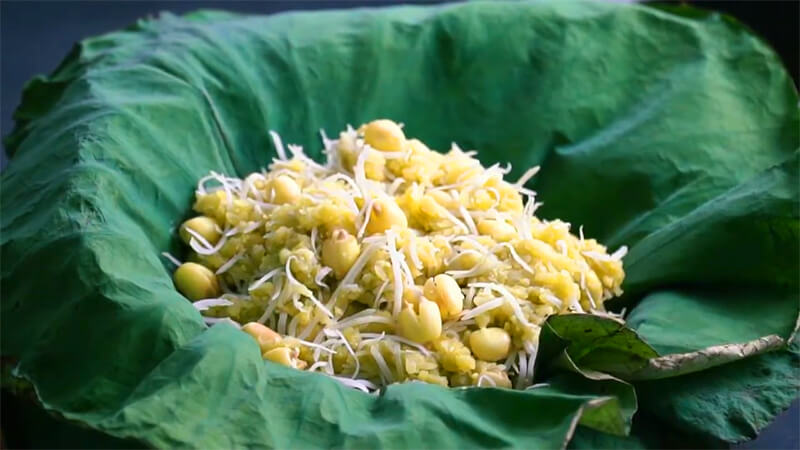 Thành phẩm xôi cốm đậu xanh