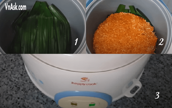 Hấp xôi gấc bằng nồi cơm điện