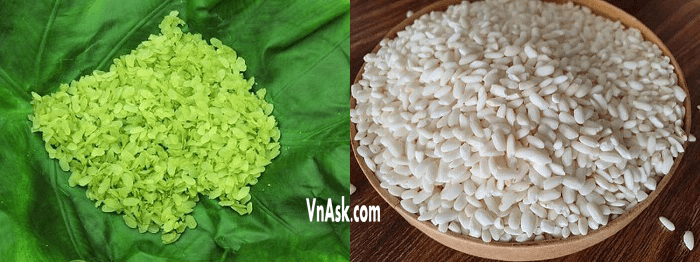 Nguyên liệu chính nấu xôi gạo nếp với cốm