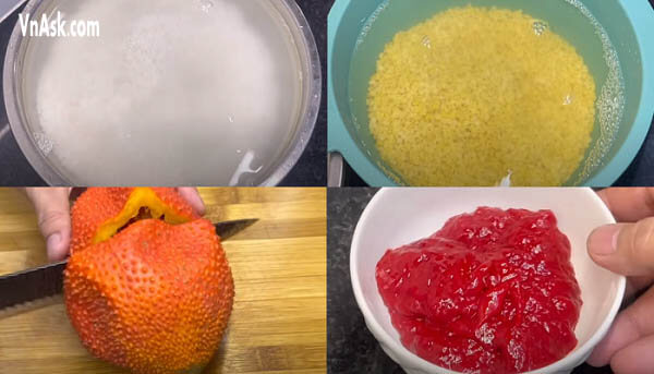 Sơ chế các nguyên liệu nấu xôi gấc đậu xanh