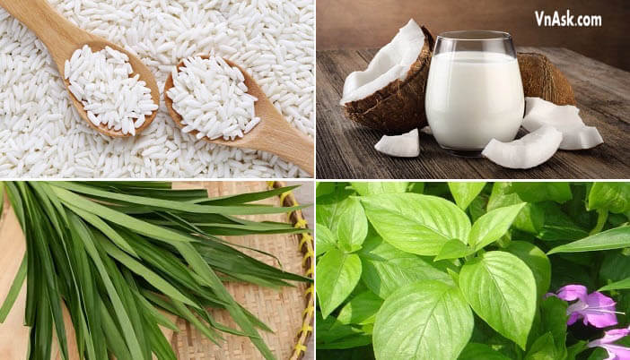 Nguyên liệu nấu xôi nước cốt dừa 3 màu