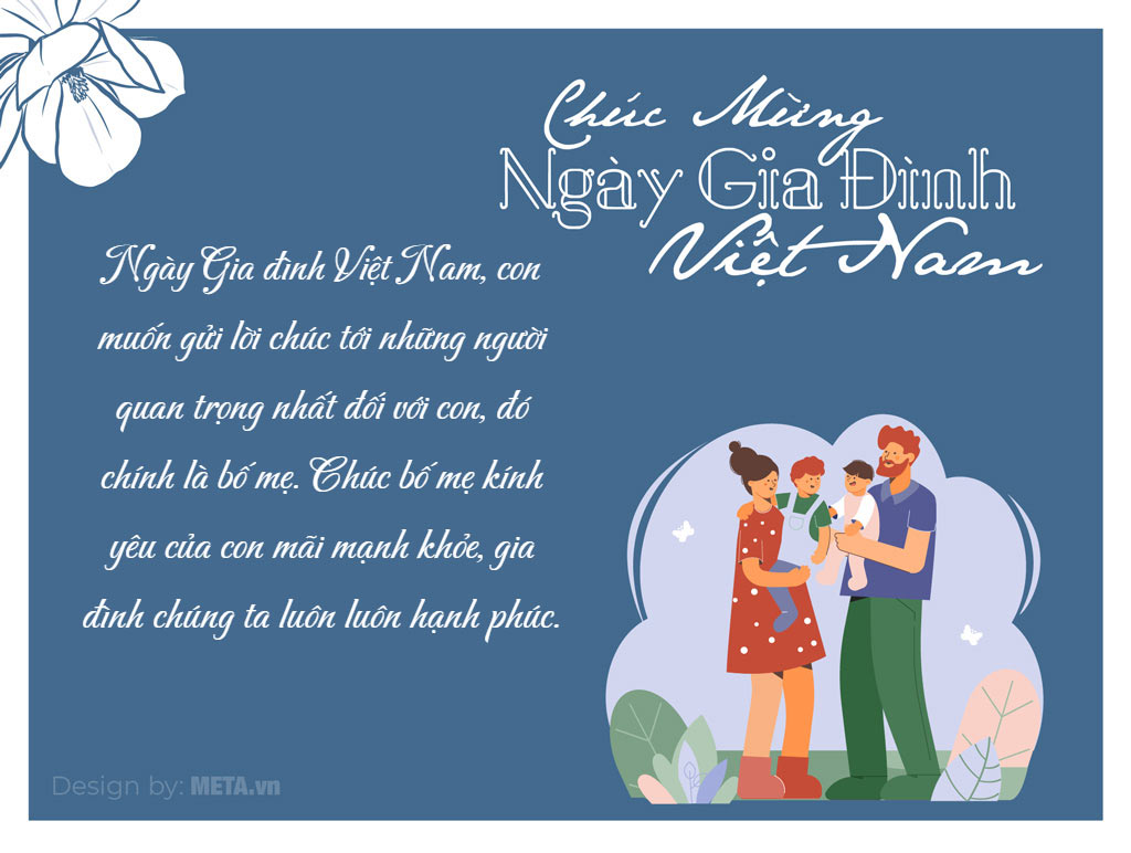 Hoàn thành cách tạo thiệp chúc mừng ngày Gia đình Việt Nam
