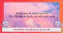Thơ thả thính 2 câu ngắn gọn cực hay, cực chất