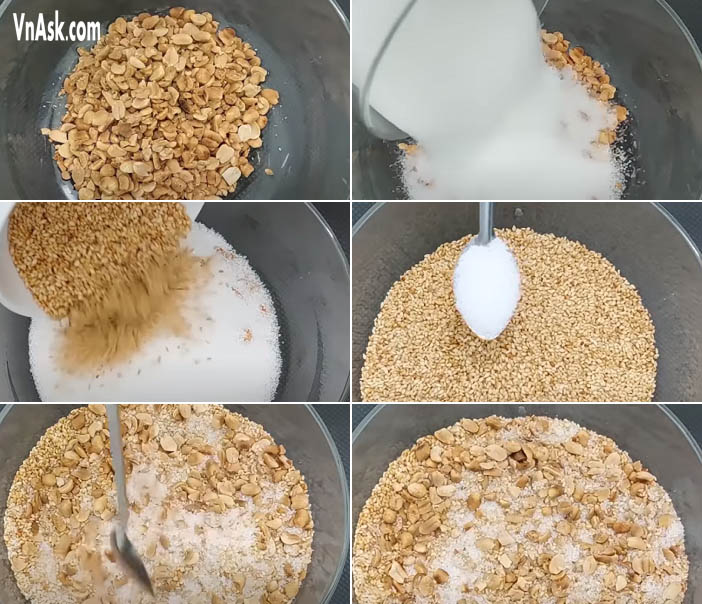 Làm đậu phộng muối mè