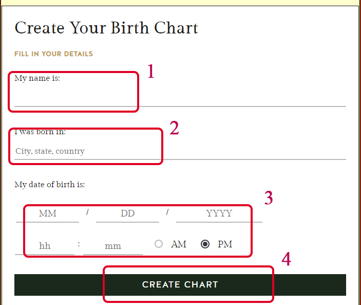 Điền đầy đủ thông tin