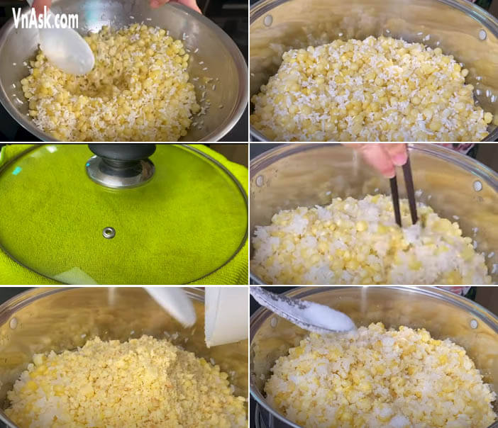 Hấp xôi bắp nếp