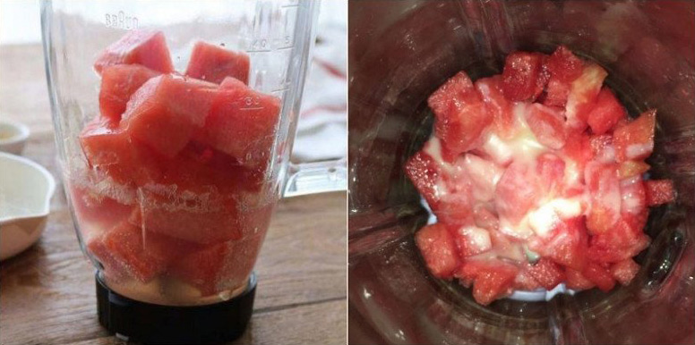 Xay dưa hấu với sữa