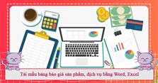 Tải mẫu bảng báo giá sản phẩm, dịch vụ bằng Word, Excel