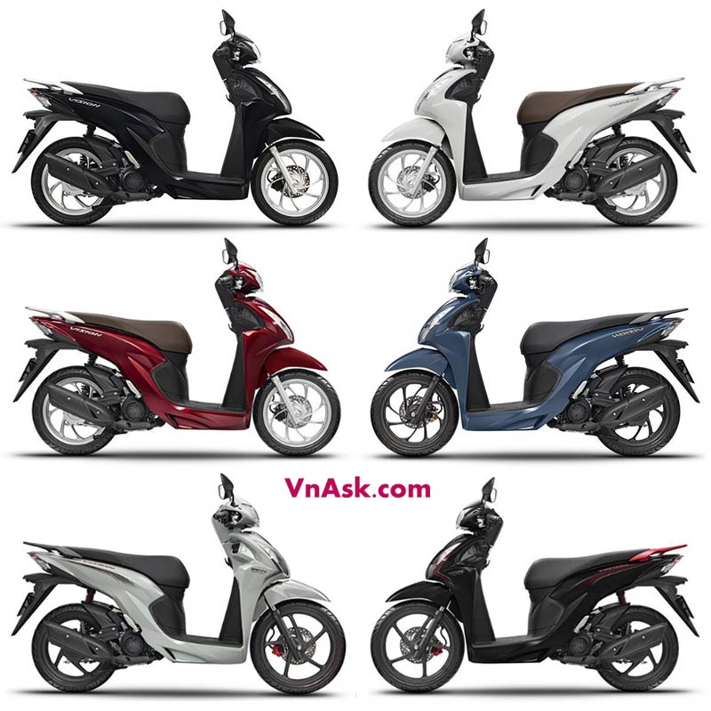 Tìm hiểu xe Vision có mấy màu