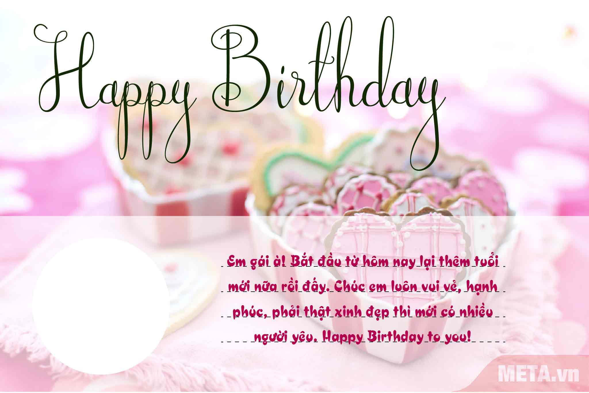 Ảnh thiệp mừng sinh nhật em gái