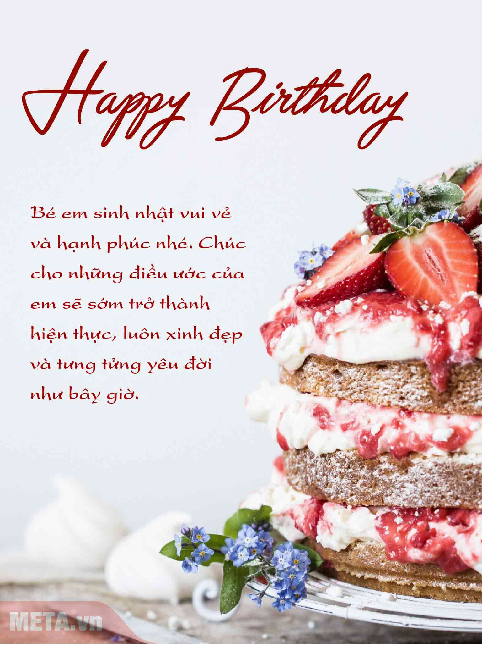 Thiệp mừng sinh nhật cho em gái