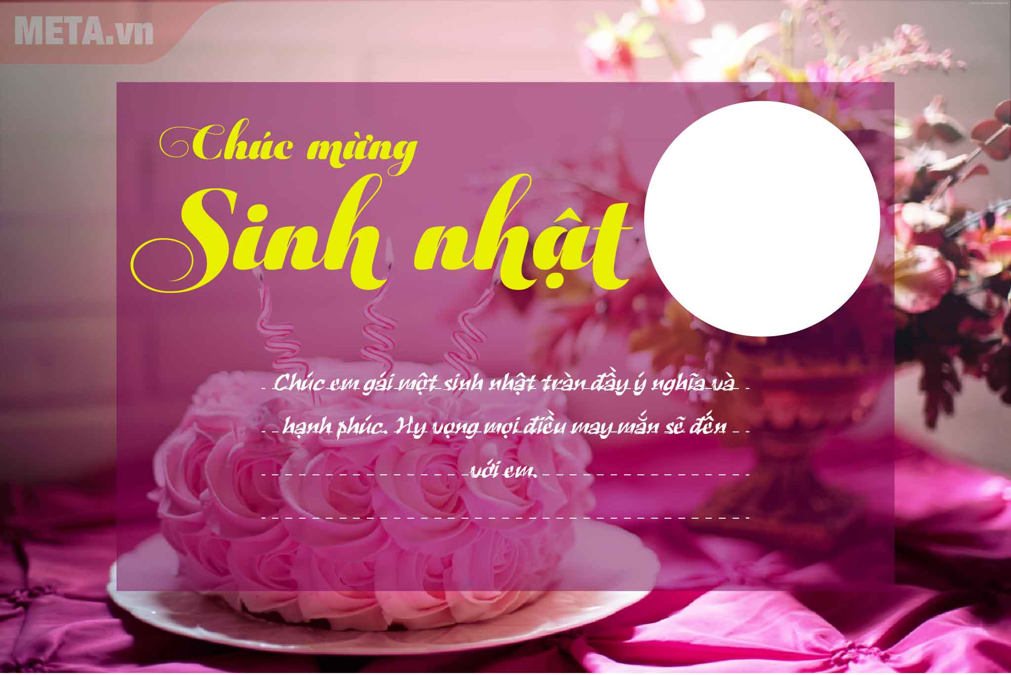 Thiệp mừng sinh nhật em gái bé nhỏ