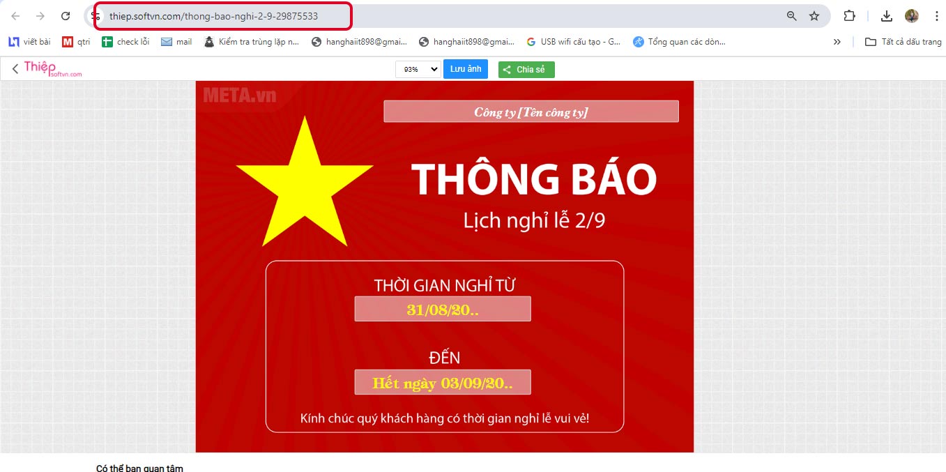 Truy cập vào link dưới đây để tạo thiệp