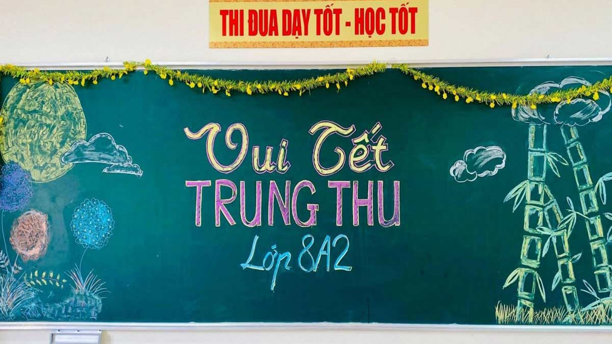 Mẫu trang trí Tết Trung Thu trên bảng