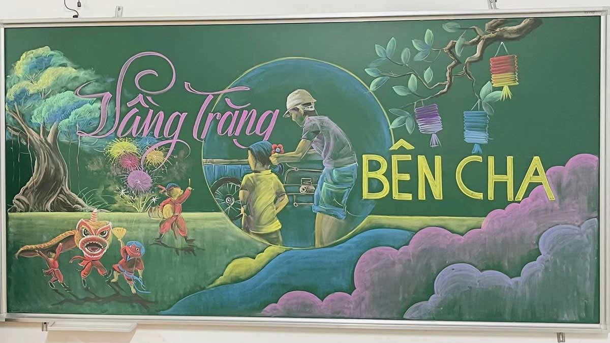 Mẫu trang trí bảng Tết Trung Thu