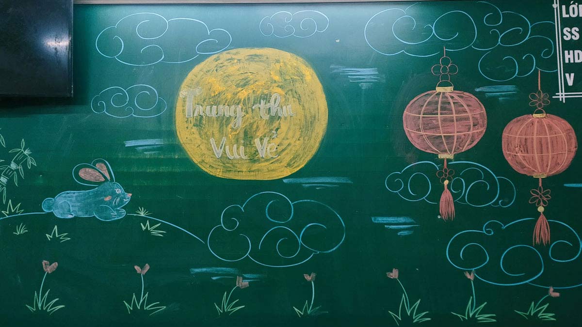 Bảng trang trí vui Tết Trung Thu