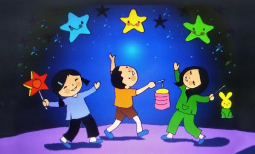 Hình ảnh rước đèn về Tết Trung Thu cute