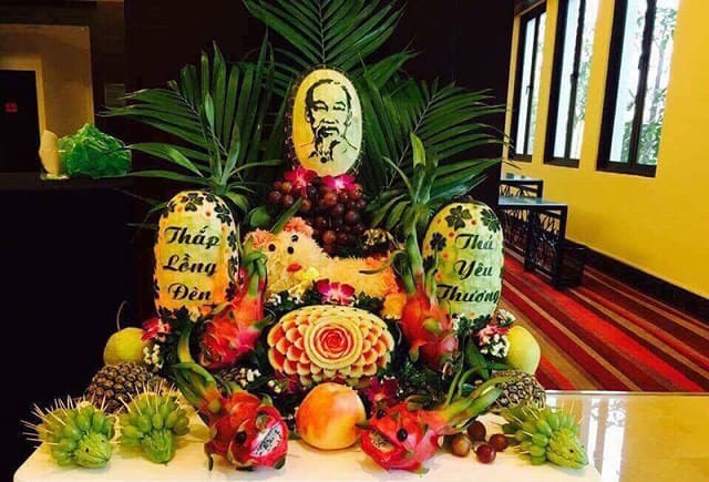 Mâm cỗ Trung Thu in Bác Hồ