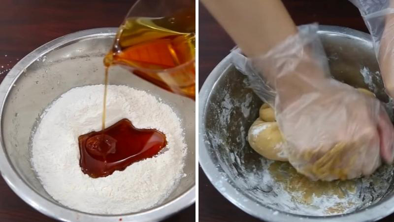 Làm vỏ bánh Trung Thu nhân thập cẩm