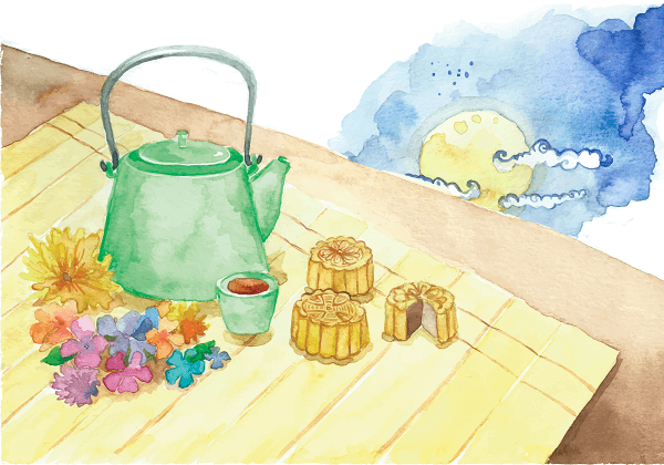 Tranh vẽ bánh Trung Thu