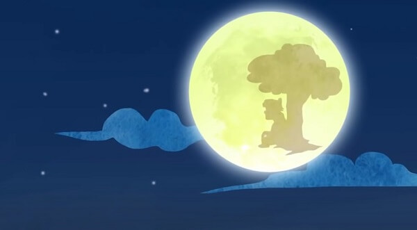 Tranh vẽ bóng chú Cuội trên cung Trăng