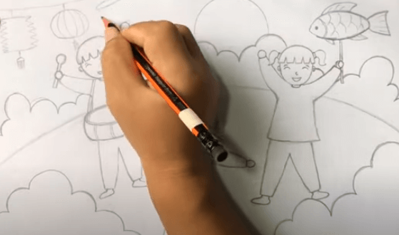 Vẽ thêm lồng đèn