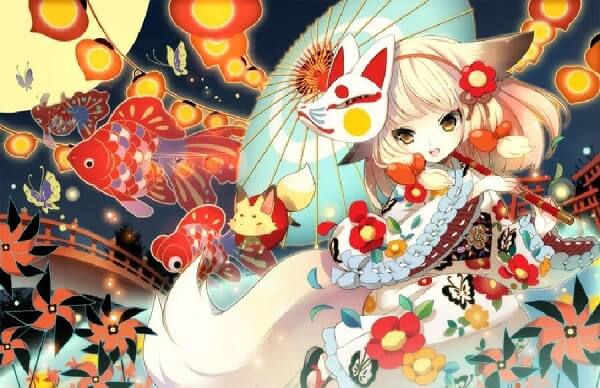 Tranh anime Trung Thu độc đáo