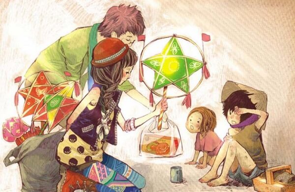 Tranh Tết Trung Thu anime