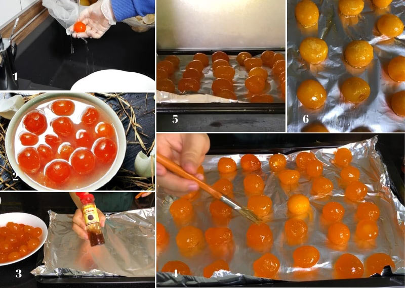 Làm nhân bánh Trung Thu thập cẩm trứng muối