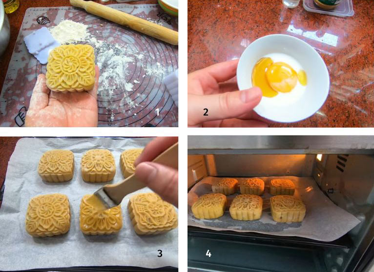 Thành phẩm món bánh Trung Thu nhân thập cẩm trứng muối