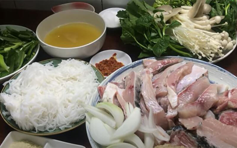 Nguyên liệu lẩu cá chép giòn ngon
